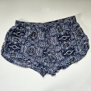LA Hearts Blue Boho Festival Elastic Shorts Size S